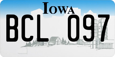 IA license plate BCL097