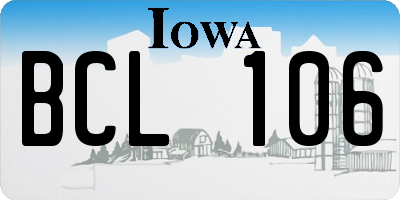 IA license plate BCL106