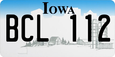 IA license plate BCL112