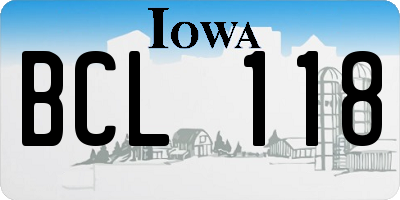 IA license plate BCL118