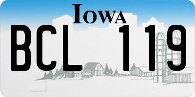 IA license plate BCL119
