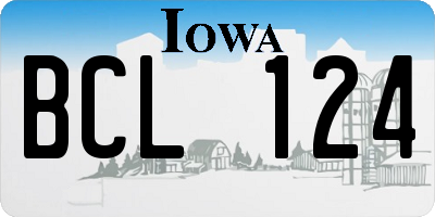 IA license plate BCL124