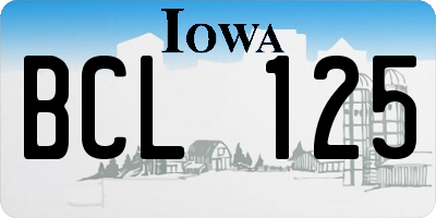 IA license plate BCL125