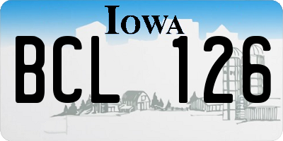 IA license plate BCL126