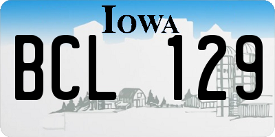 IA license plate BCL129