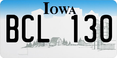 IA license plate BCL130