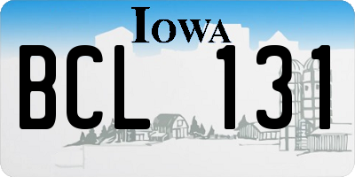 IA license plate BCL131