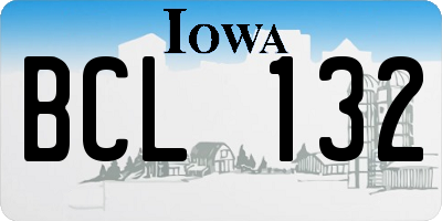 IA license plate BCL132