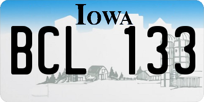 IA license plate BCL133