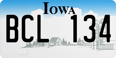 IA license plate BCL134