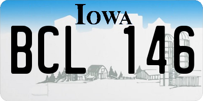IA license plate BCL146