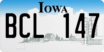 IA license plate BCL147