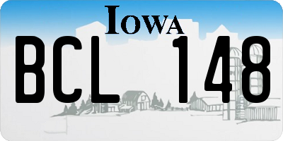 IA license plate BCL148