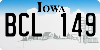 IA license plate BCL149