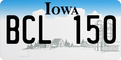 IA license plate BCL150