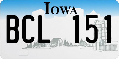 IA license plate BCL151