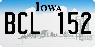 IA license plate BCL152