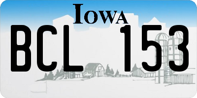 IA license plate BCL153