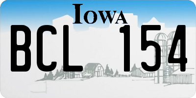 IA license plate BCL154