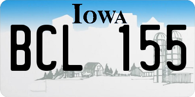 IA license plate BCL155