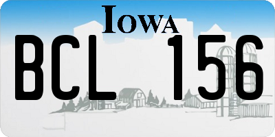 IA license plate BCL156