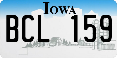 IA license plate BCL159