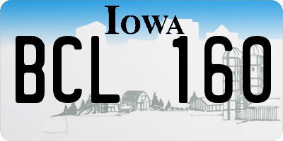 IA license plate BCL160