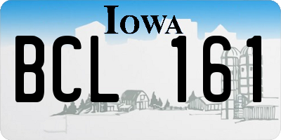 IA license plate BCL161