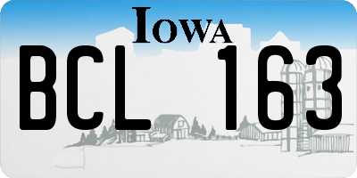 IA license plate BCL163