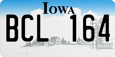 IA license plate BCL164