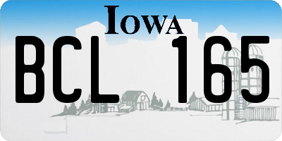 IA license plate BCL165