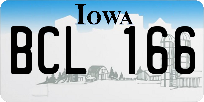 IA license plate BCL166