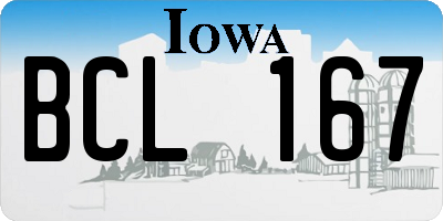IA license plate BCL167