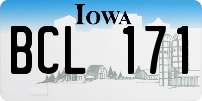 IA license plate BCL171