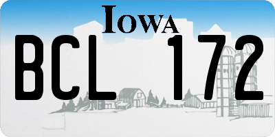 IA license plate BCL172