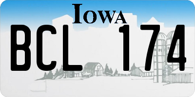 IA license plate BCL174