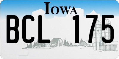 IA license plate BCL175