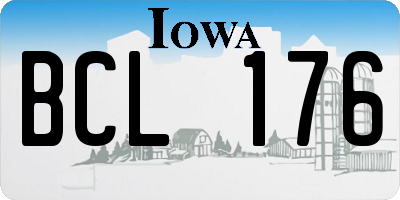 IA license plate BCL176