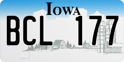 IA license plate BCL177