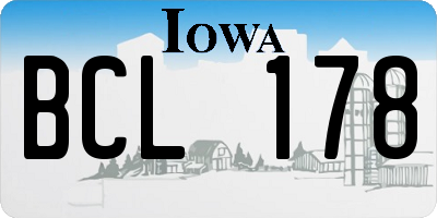 IA license plate BCL178