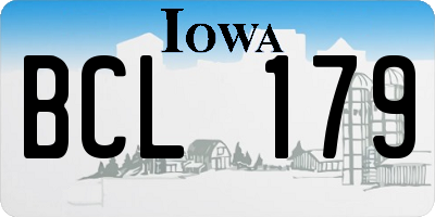 IA license plate BCL179