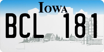 IA license plate BCL181
