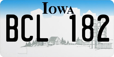 IA license plate BCL182
