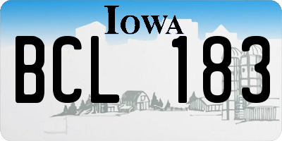 IA license plate BCL183