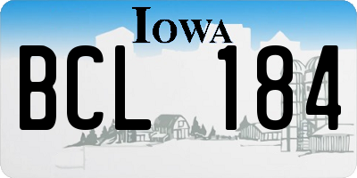 IA license plate BCL184