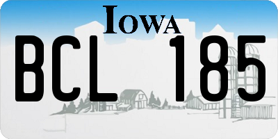 IA license plate BCL185