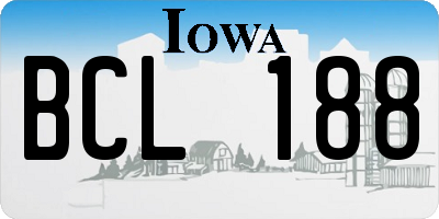 IA license plate BCL188