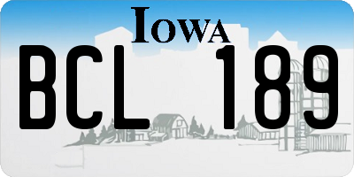 IA license plate BCL189