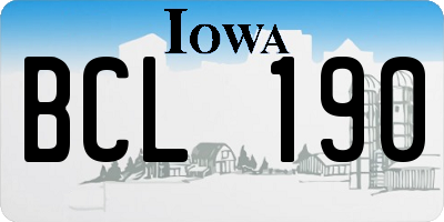 IA license plate BCL190