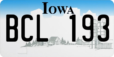 IA license plate BCL193